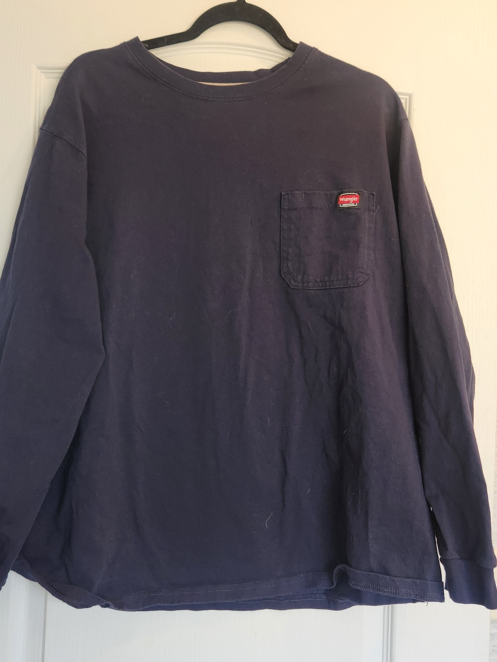 Wrangler Long-Sleeve Pocket Tee in Dark Blue 2XL Euc
